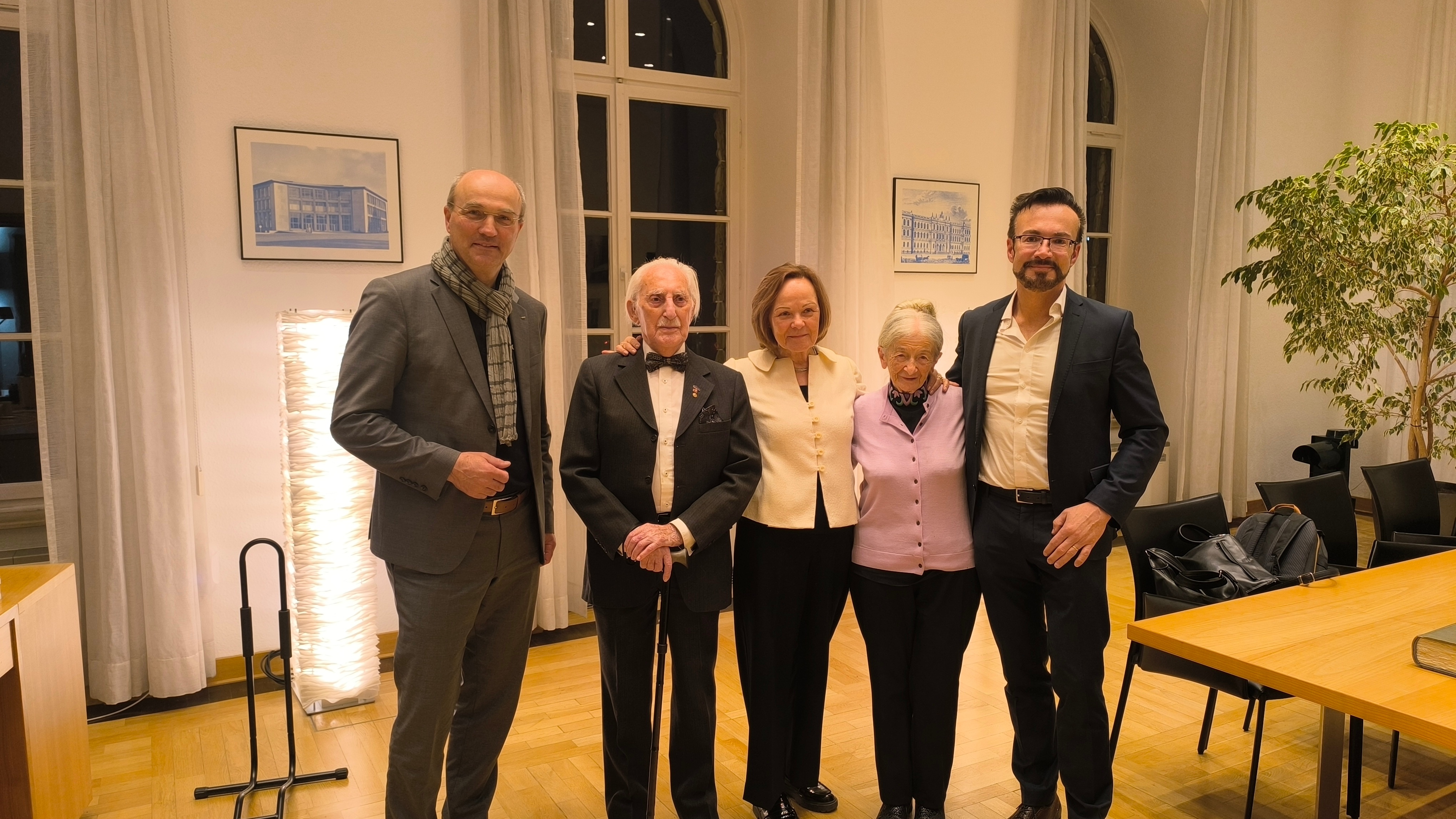Prof. Ulrich Rüdiger, Dr. Leon Weintraub, Eva-Maria Weintraub, Henriette Kretz, Prof. Dominik Groß
